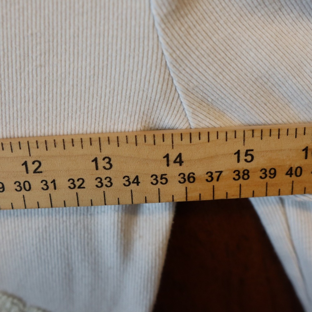Vintage Aeropostale Womens Ribbed Lace V-Neck Long Sleeve Crop Top Cream White M - Picture 6 of 7